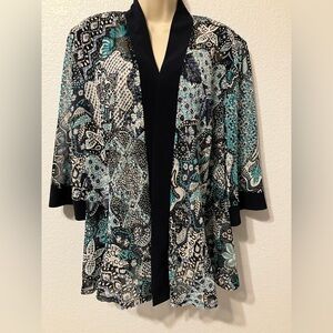 NWT RM Richards Blue Kimono Cardigan Sheer Office Jacket Size XXL or 20W